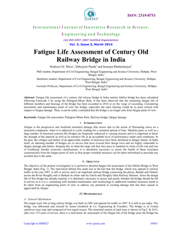 Fatigue Life Assessment of Century Old Railway Bridge in India Kishore Ch