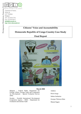 Citizens' Voice and Accountability Democratic Republic of Congo