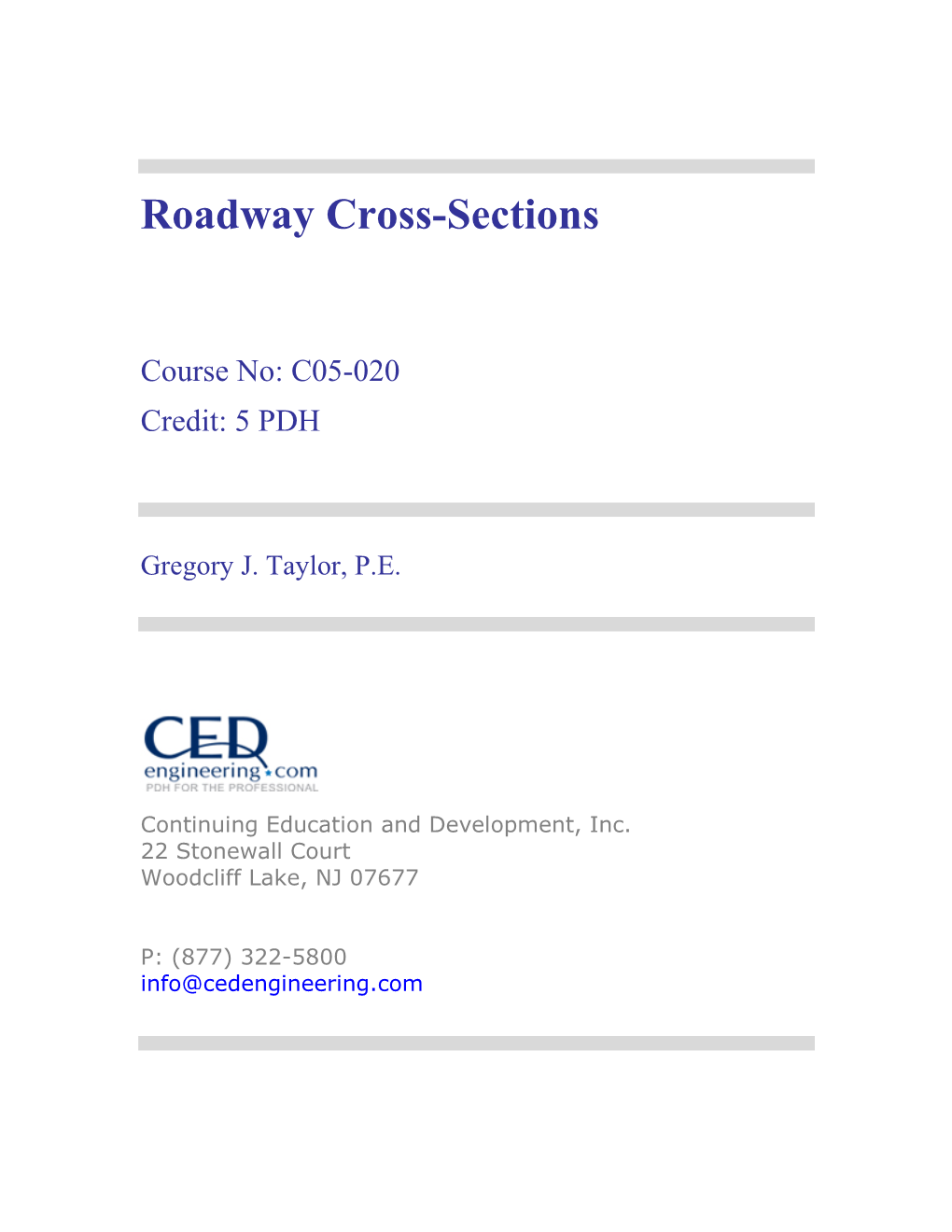 Roadway Cross-Sections