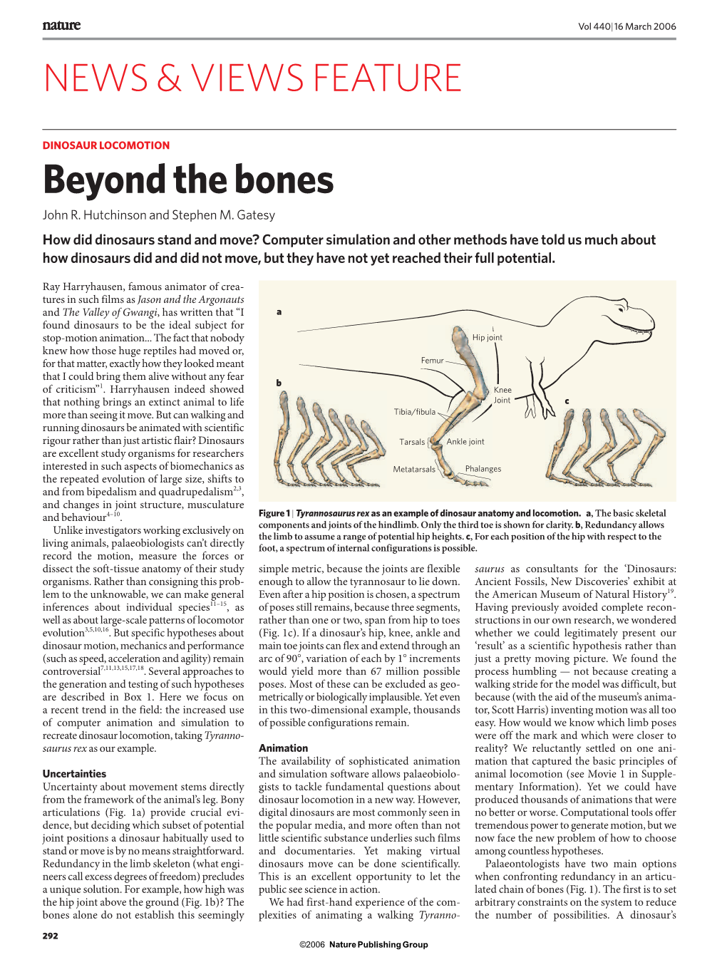 Dinosaur Locomotion: Beyond the Bones (PDF)