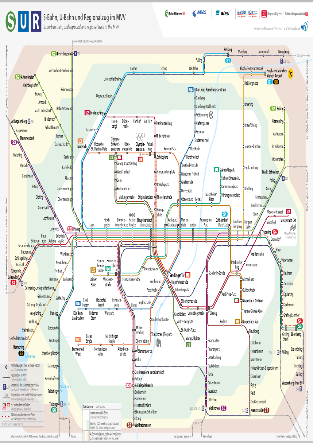 S-Bahn, U-Bahn Und Regionalzug Im MVV Suburban Train, Underground and Regional Train in the MVV Partner Im Münchner Verkehrs- Und Tarifverbund