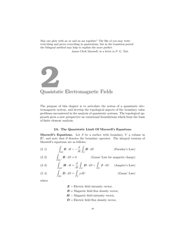 2Quasistatic Electromagnetic Fields