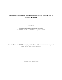 Unconventional Formal Structures and Function in the Music of Joanna Newsom