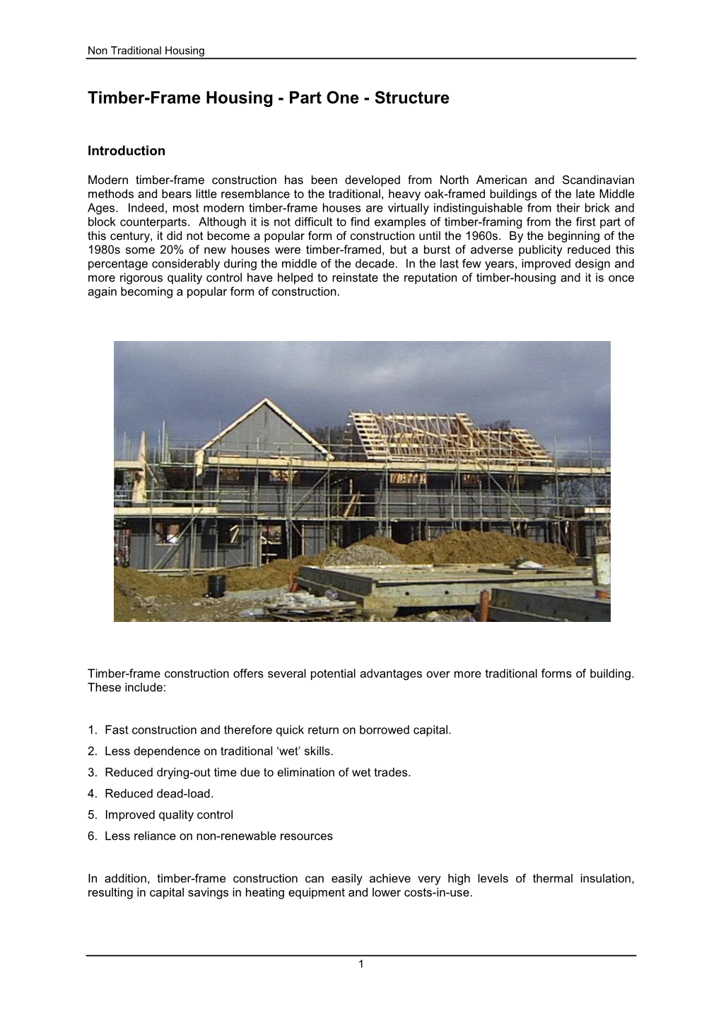 Timber-Frame Housing - Part One - Structure