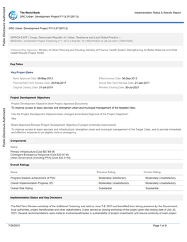 7/28/2021 Page 1 of 8 DRC Urban Development Project FY13