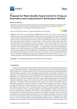 Proposal for Water Quality Improvement by Using an Innovative and Comprehensive Restoration Method