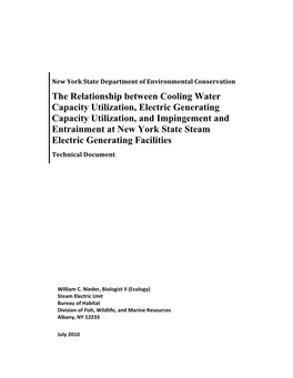 The Relationship Between Cooling Water Capacity Utilization, Electric