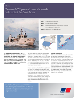 Two New MTU Powered Research Vessels Help Protect the Great Lakes