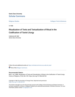 Ritualization of Texts and Textualization of Ritual in the Codification of Aoistt Liturgy
