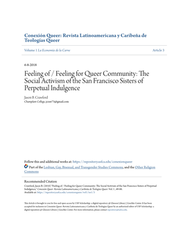 Feeling of / Feeling for Queer Community: the Social Activism of the San Francisco Sisters of Perpetual Indulgence Jason B