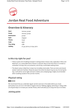 Jordan Real Food Adventure Trip Notes | Intrepid Travel Page 1 of 16