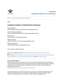 Academic Studies in Administrative Sciences