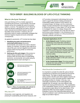 Tech Brief: Buliding Block of Life-Cycle Thinking