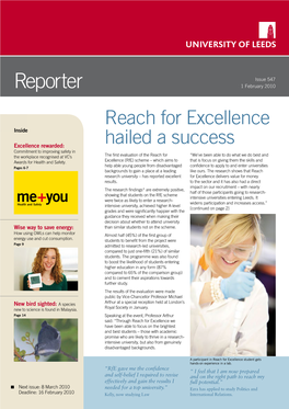 Reporter 1 February 2010 Reach for Excellence Inside