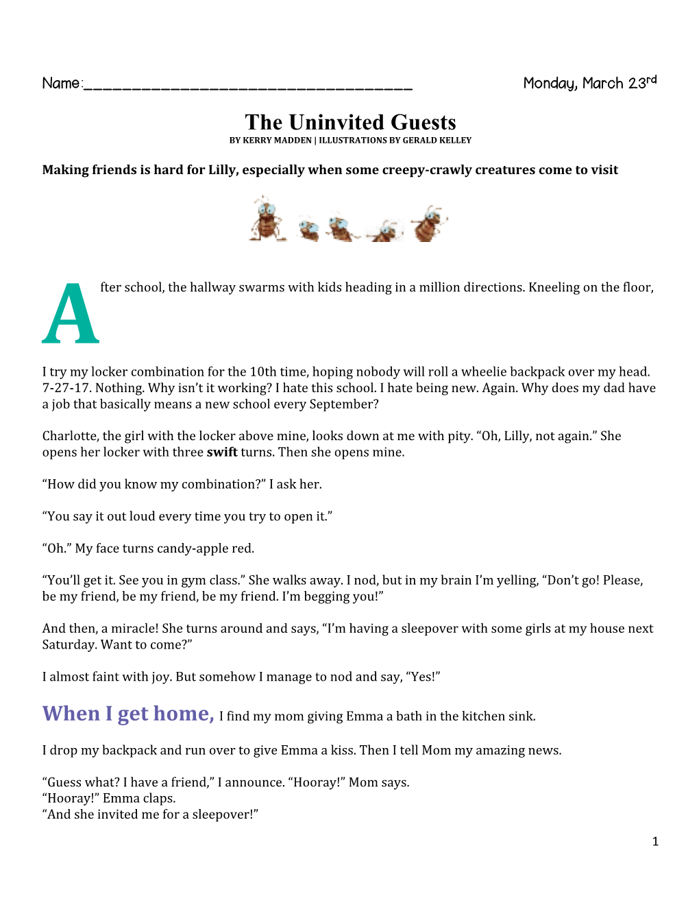 The Uninvited Guests by KERRY MADDEN | ILLUSTRATIONS by GERALD KELLEY