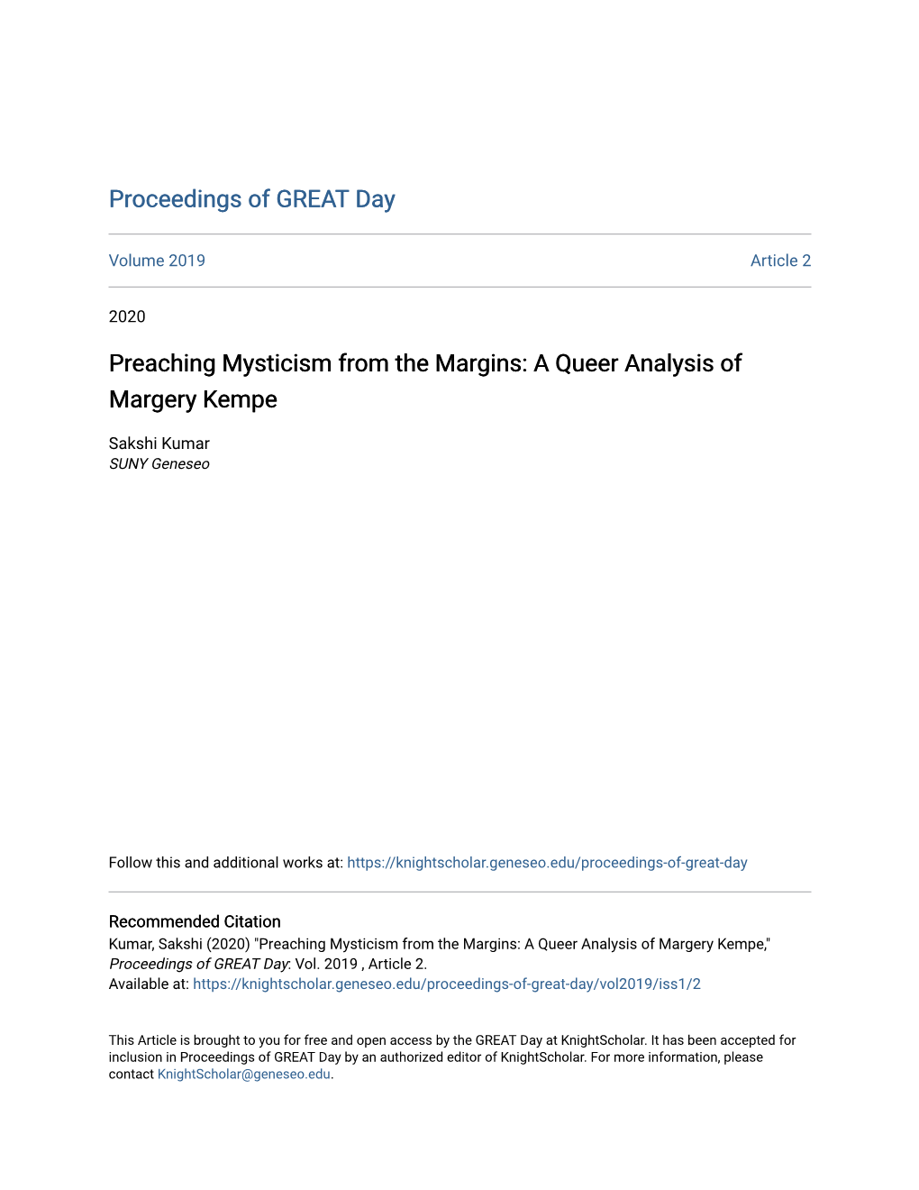 A Queer Analysis of Margery Kempe