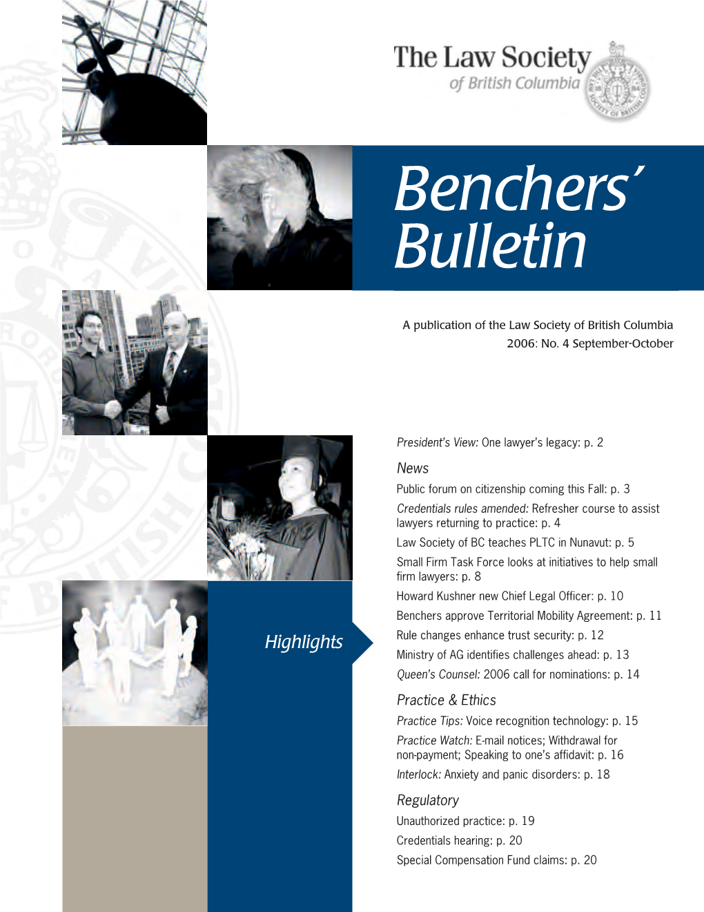 Publication: Benchers Bulletin, September-October 2006