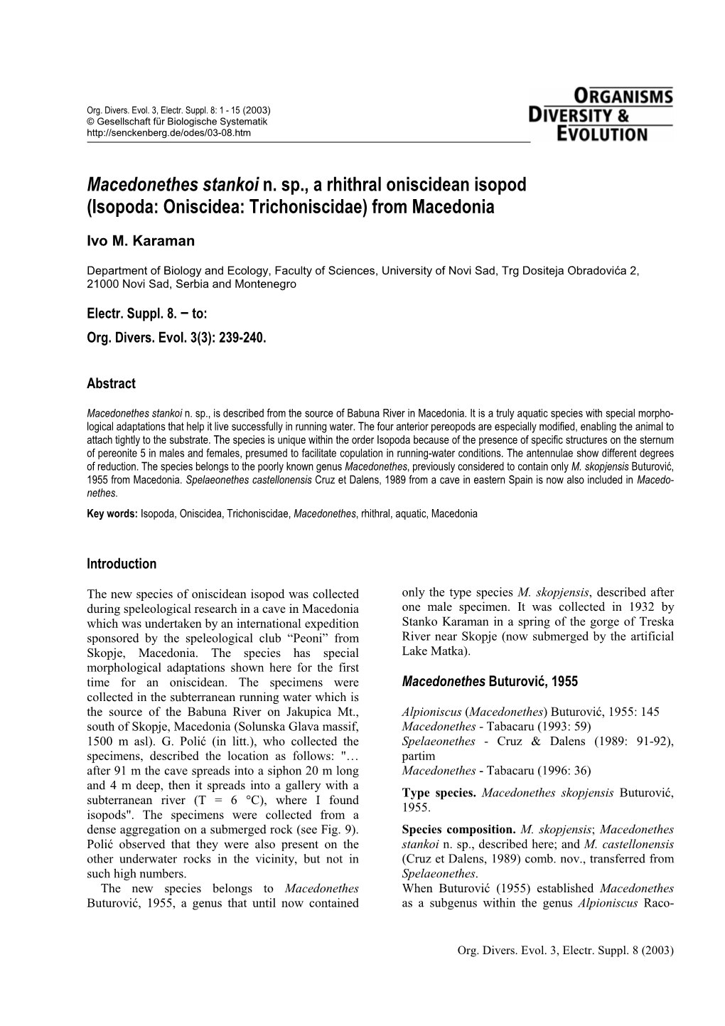 Isopoda: Oniscidea: Trichoniscidae) from Macedonia