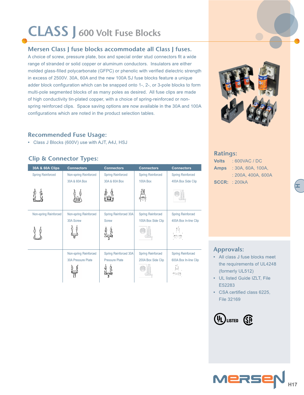 CLASS J600 Volt Fuse Blocks