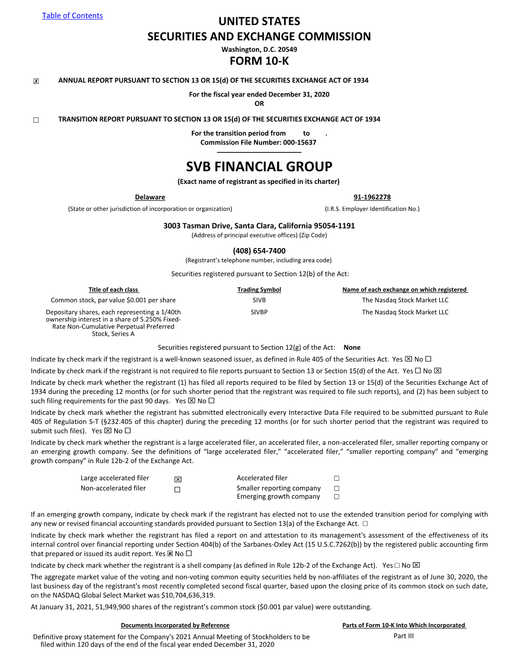 SVB FINANCIAL GROUP (Exact Name of Registrant As Specified in Its Charter)