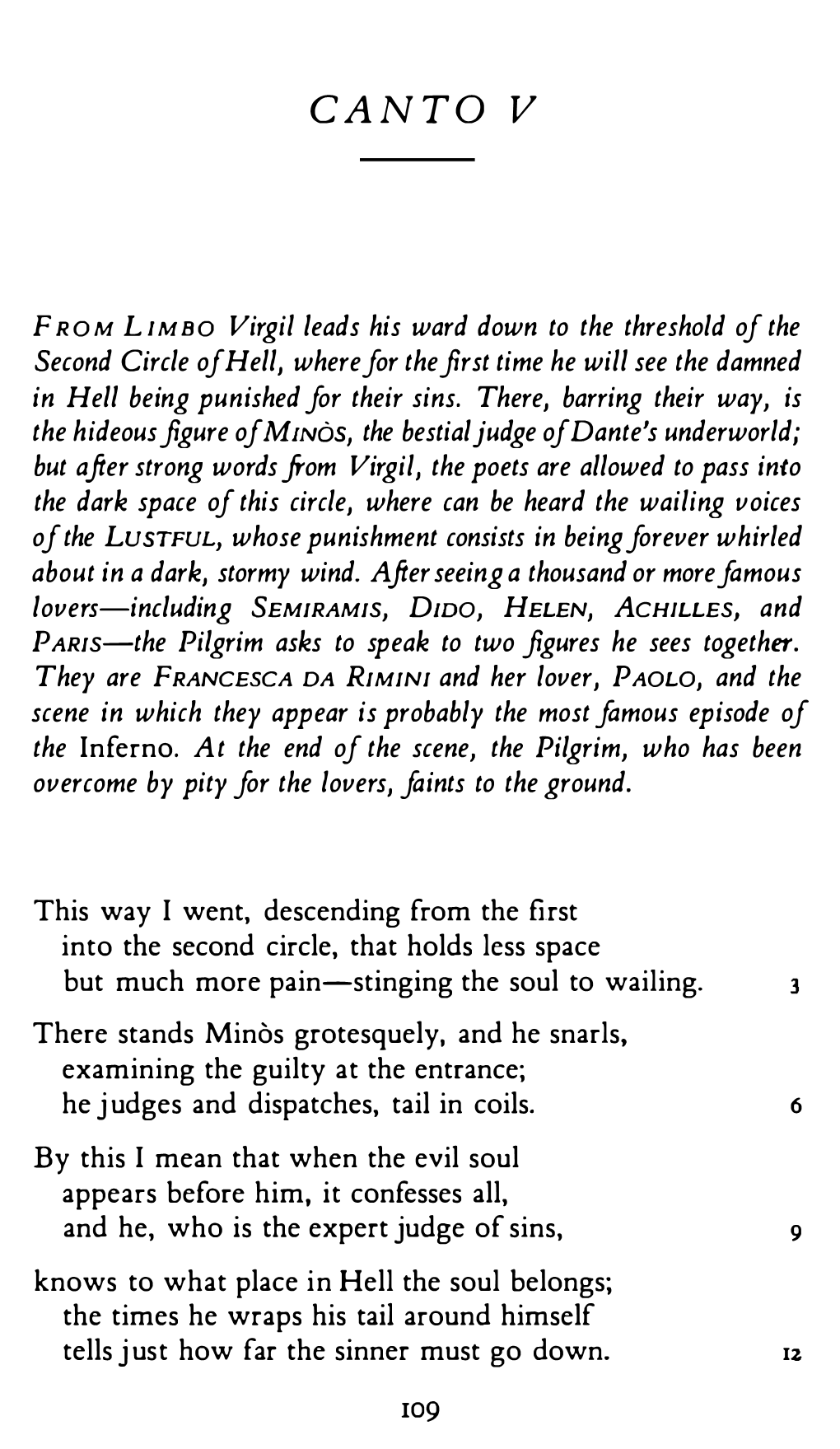 CA N T O V from LIMBO Virgil Leads His Ward Down to the Threshold Of