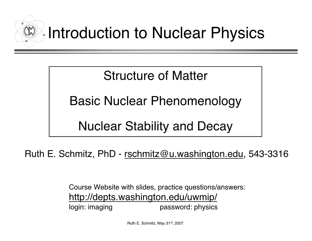 Introduction to Nuclear Physics