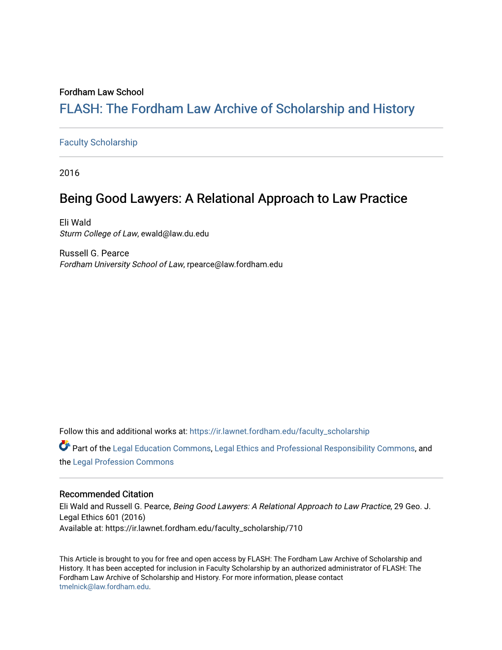 A Relational Approach to Law Practice