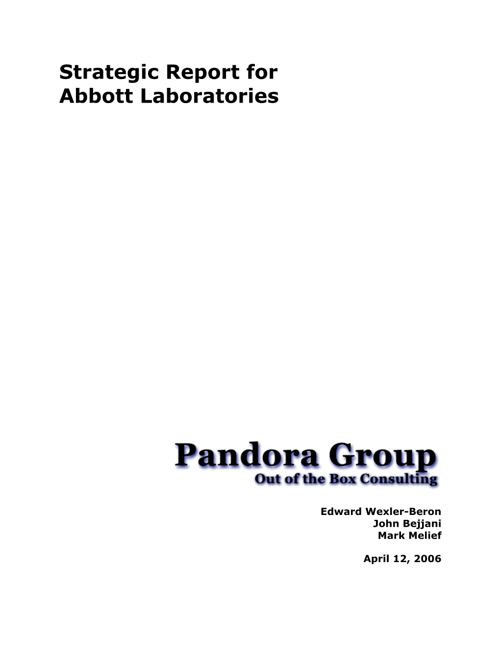 Strategic Report for Abbott Laboratories