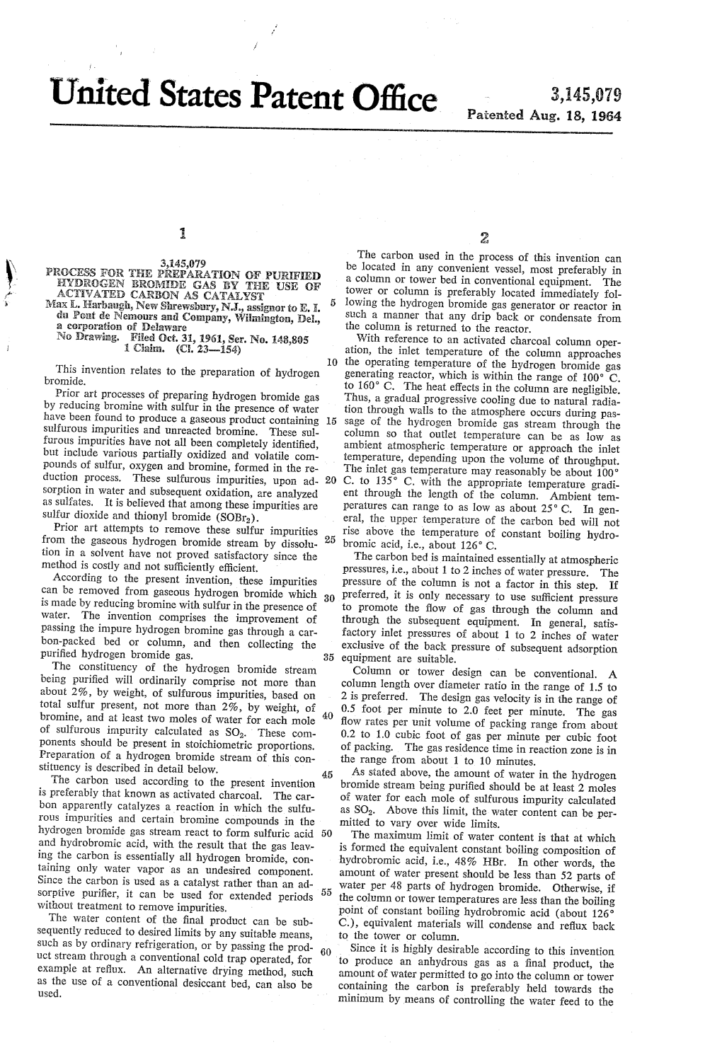 United States Patent Office Patented Aug