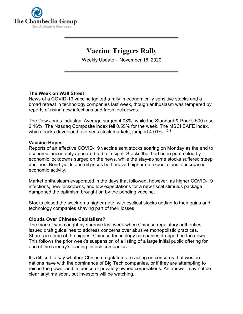 Vaccine Triggers Rally