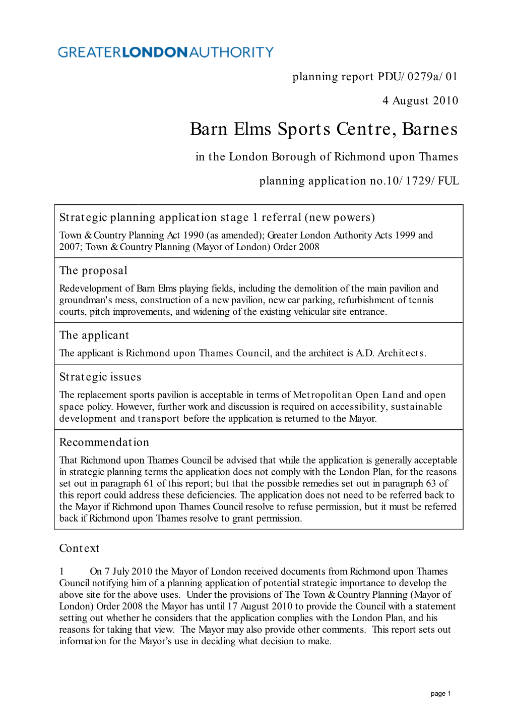 Barn Elms Sports Centre, Barnes