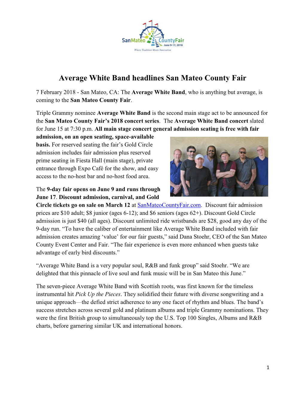 Average White Band Headlines San Mateo County Fair