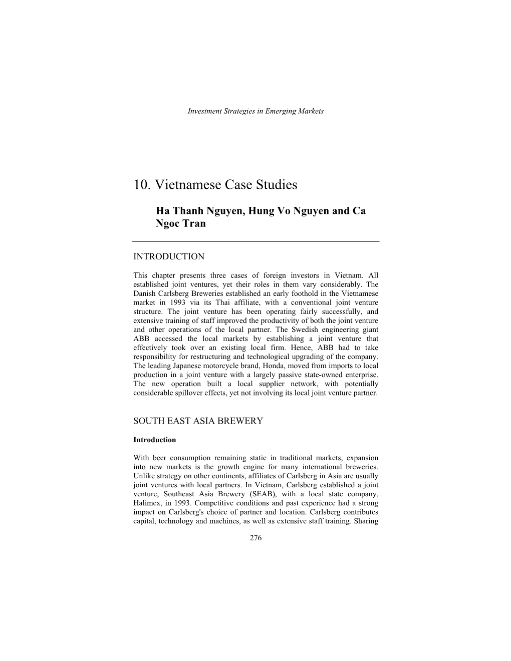 10. Vietnamese Case Studies