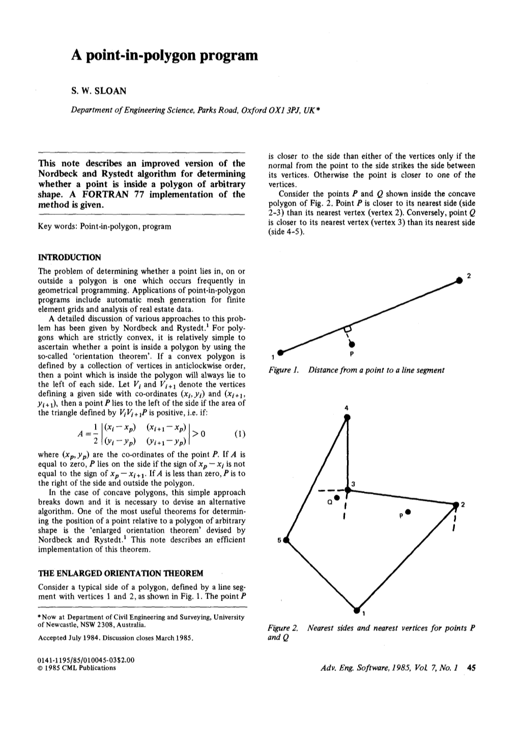 A Point-In-Polygon Program