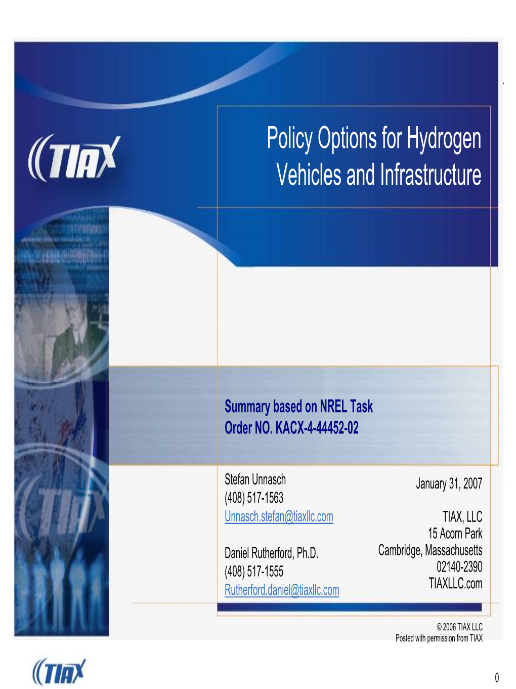 Policy Option for Hydrogen Vehicles and Infrastructure