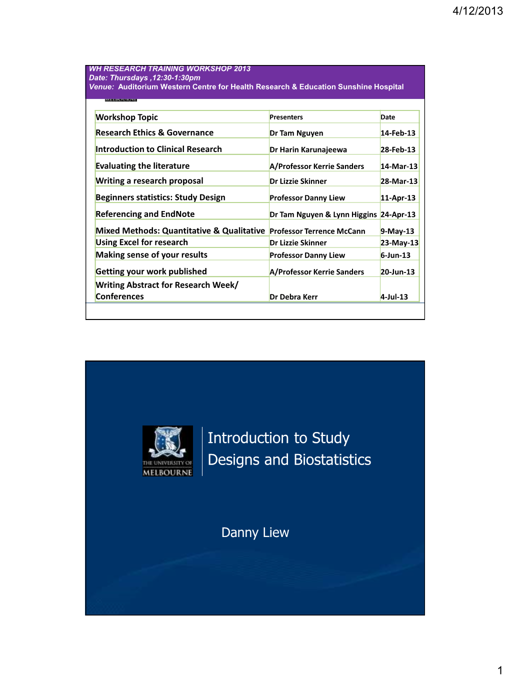 Introduction to Study Designs and Biostatistics