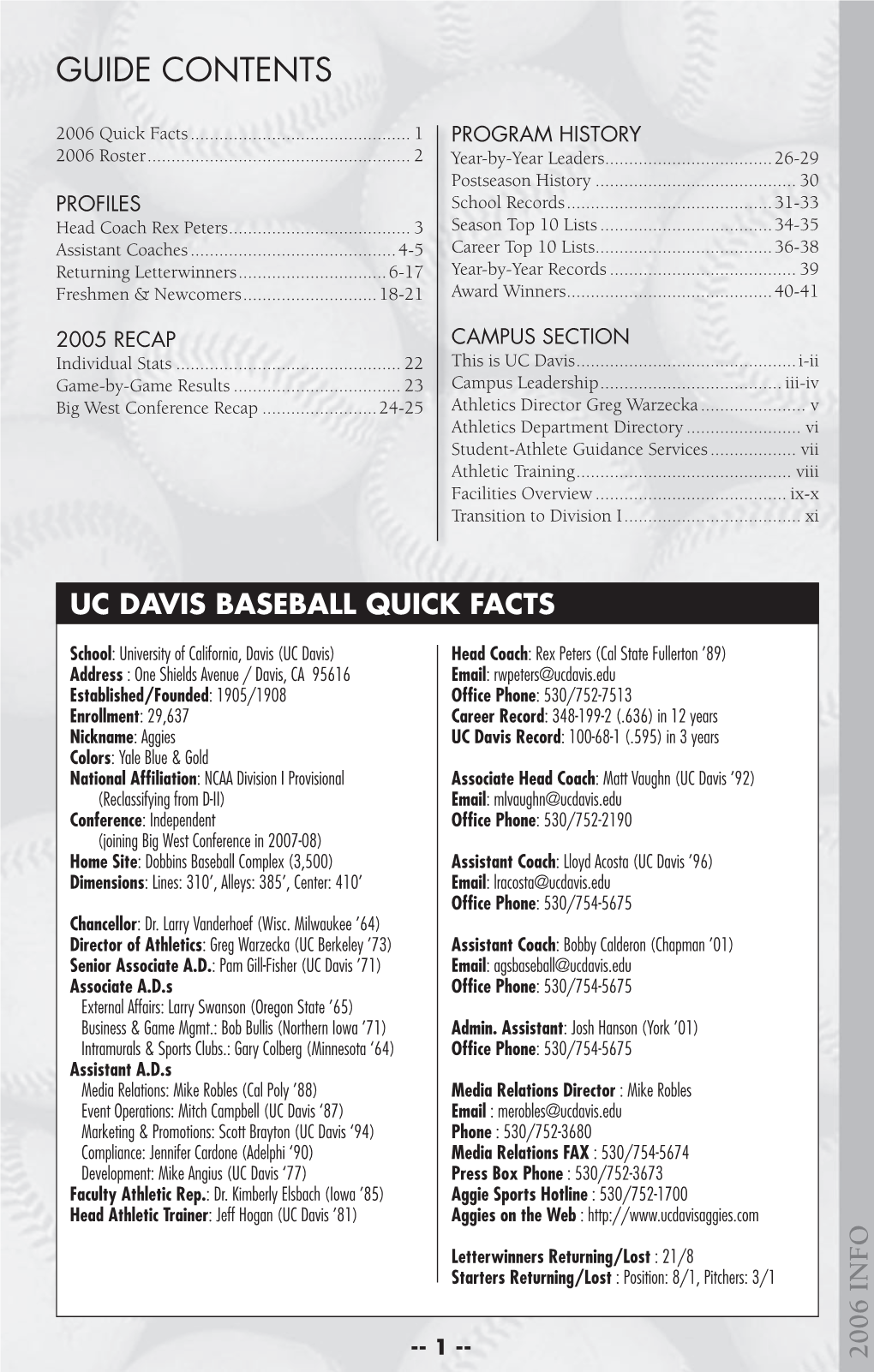 '06 Baseball Guide.Indd