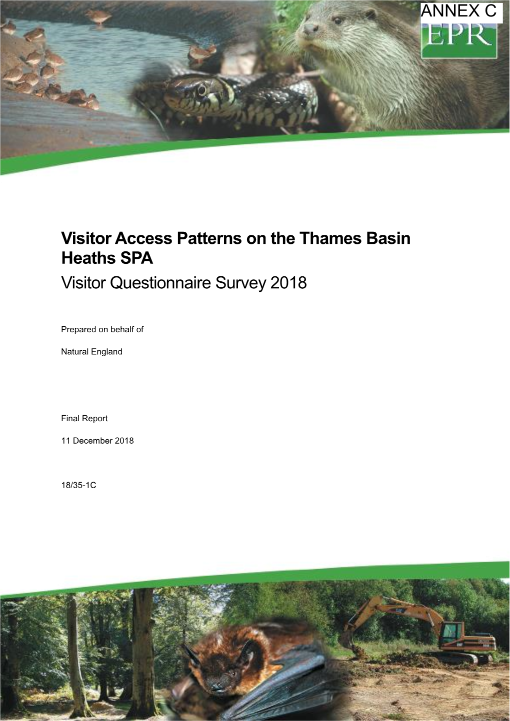 Visitor Access Patterns on the Thames Basin Heaths SPA Visitor Questionnaire Survey 2018