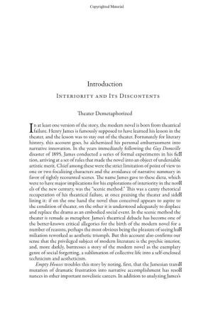 Introduction Interiority and Its Discontents