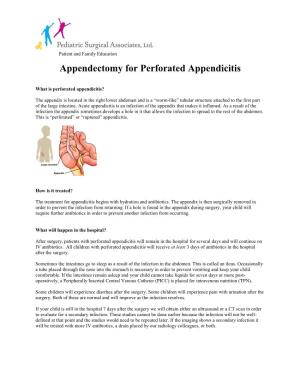 Appendectomy for Perforated Appendicitis