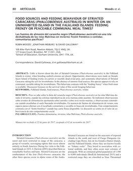 Food Sources and Feeding Behaviour of Striated