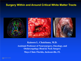 Surgery Within and Around Critical White Matter Tracts