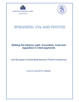Getting the Balance Right: Innovation, Trust and Regulation in Retail Payments