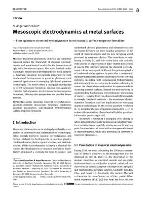 Mesoscopic Electrodynamics at Metal Surfaces