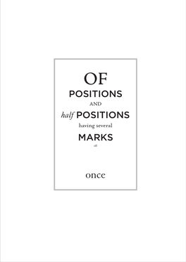 OF POSITIONS and Half POSITIONS Having Several MARKS At