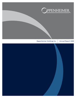 Oppenheimer Holdings Inc. Annual Report 2009