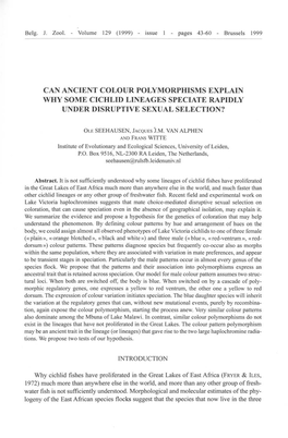 Can Ancient Colour Polymorphisms Explain Why Some Cichlid Lineages Speciate Rapidly Under Disruptive Sexual Selection?