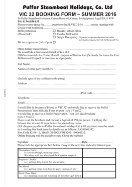 Puffer Booking Form 2016 Ame