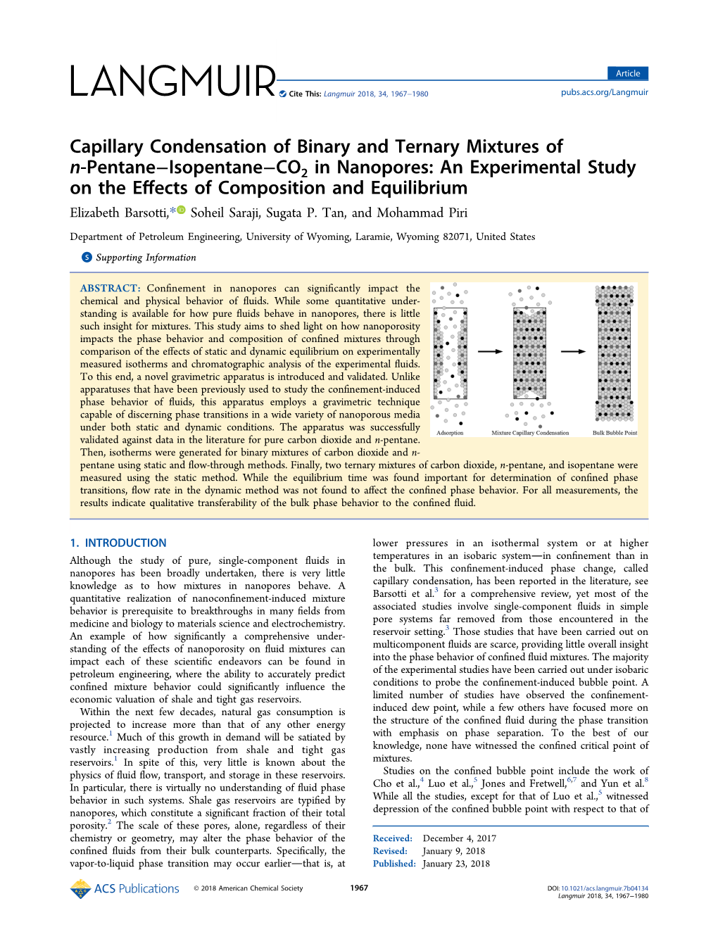 Capillary Condensation of Binary and Ternary Mixtures of N-Pentane