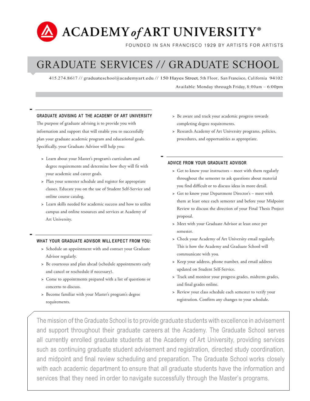 Graduate Services // Graduate School